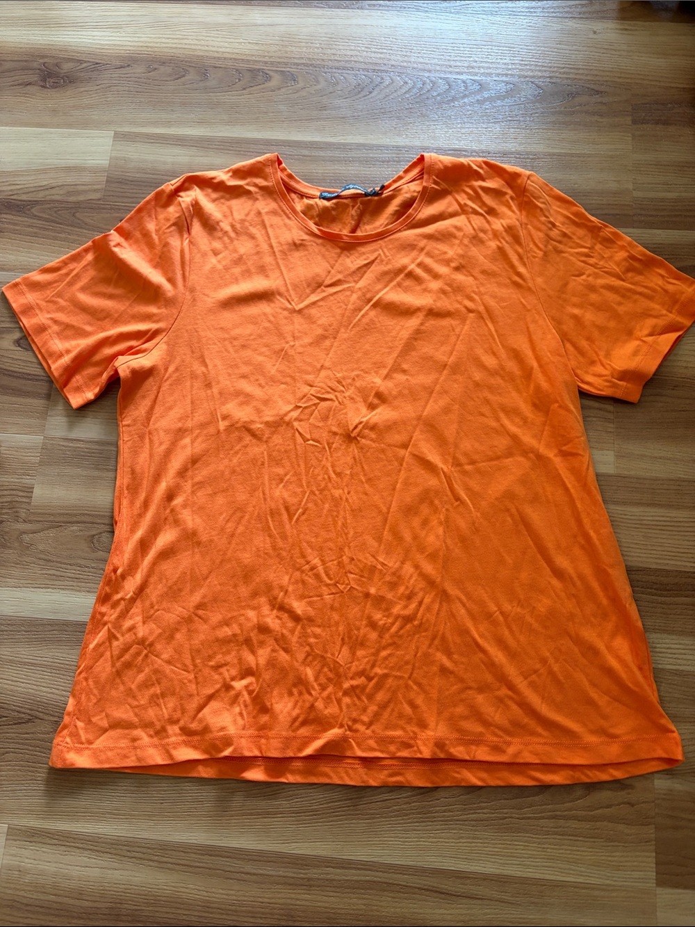 Gudrun Sjoden Organic Cotton Modal Blend Tee Shirt Orange Stretch